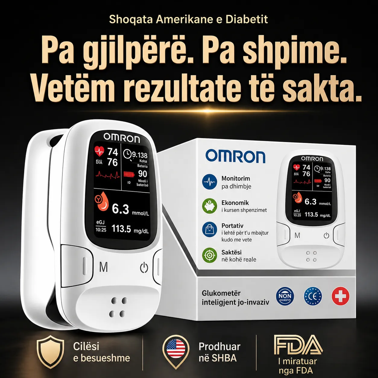 Omron™ prezanton një glukometër të ri inteligjent, jo-invaziv 🔥Prodhuar në SHBA🔥