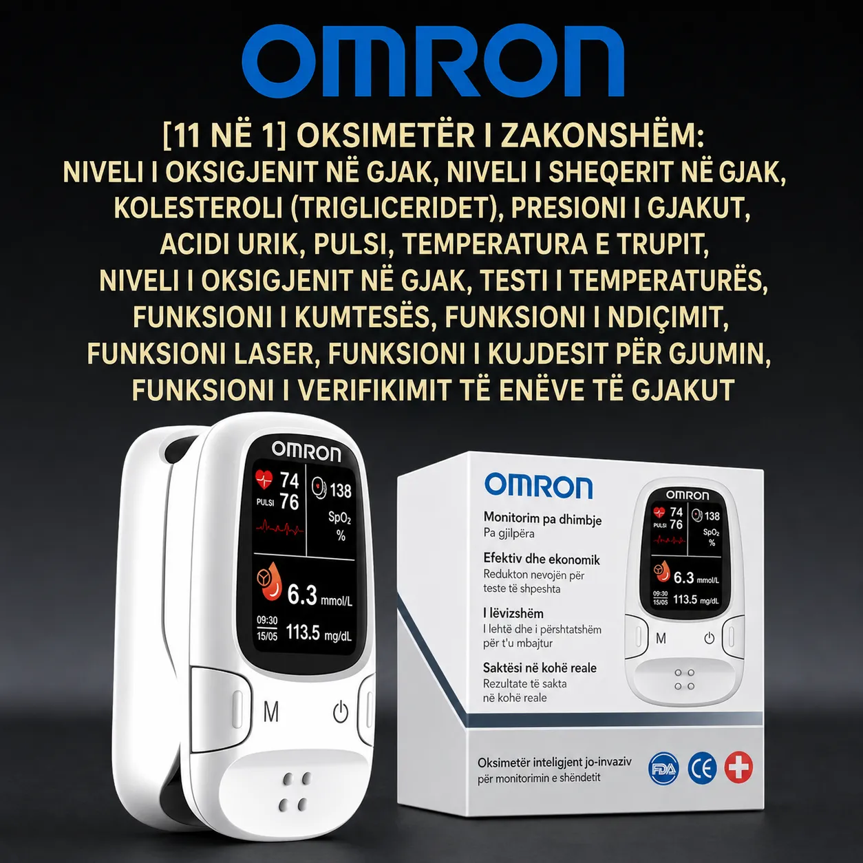 Omron™ prezanton një glukometër të ri inteligjent, jo-invaziv 🔥Prodhuar në SHBA🔥