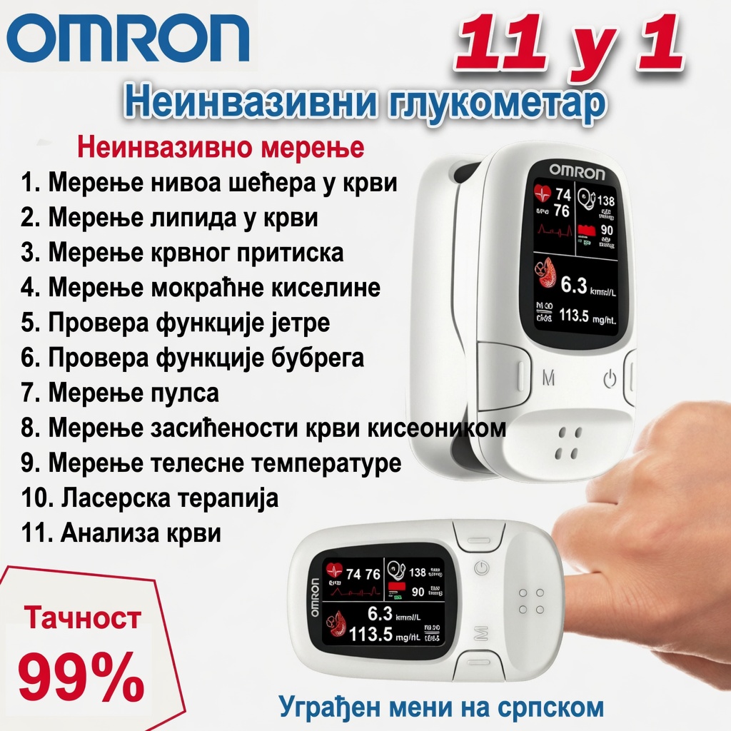 🔥 Omron™ 2026 Нови неинвазивни паметни глукомер — мерење шећера у крви без игала и бола