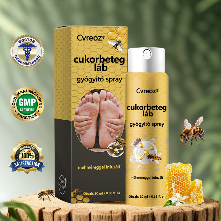 Cvreoz® méhméreg gyógyító spray a sebek gyógyulására és regenerálására a kezeken és a lábakon🩹
