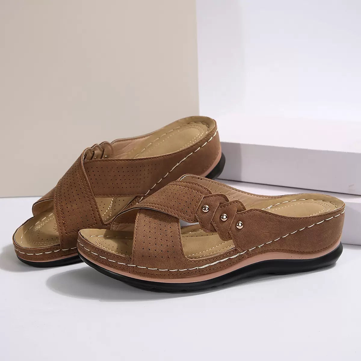 Ortopedyczne sandały wygodne do noszenia przez cały dzień, łagodzą bóle pleców i stóp 🔥💖 Druga para za pół ceny