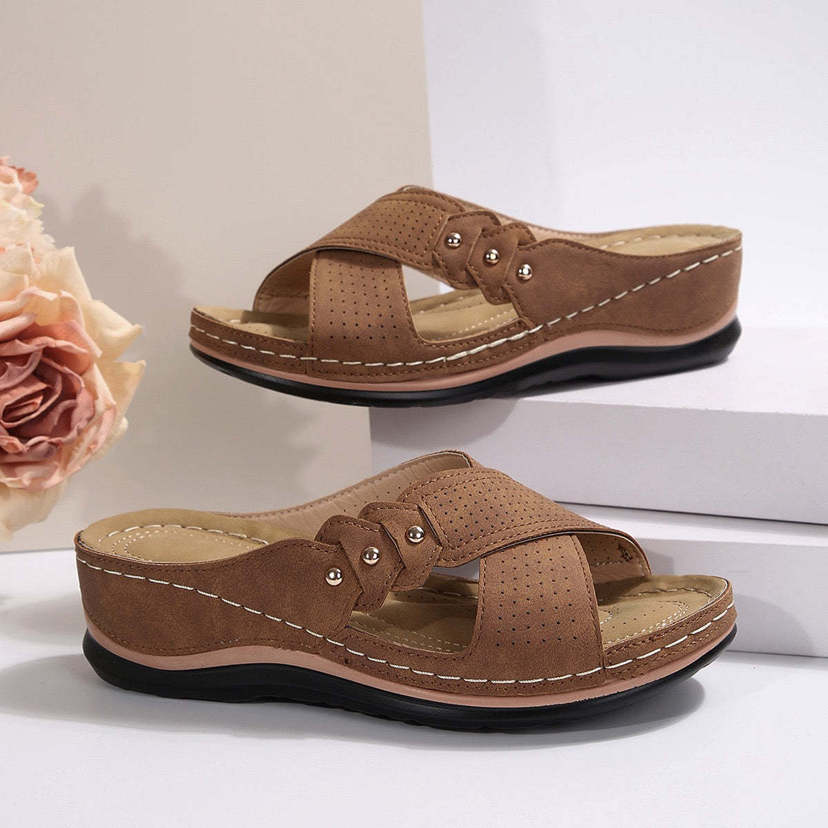 Ortopedyczne sandały wygodne do noszenia przez cały dzień, łagodzą bóle pleców i stóp 🔥💖 Druga para za pół ceny