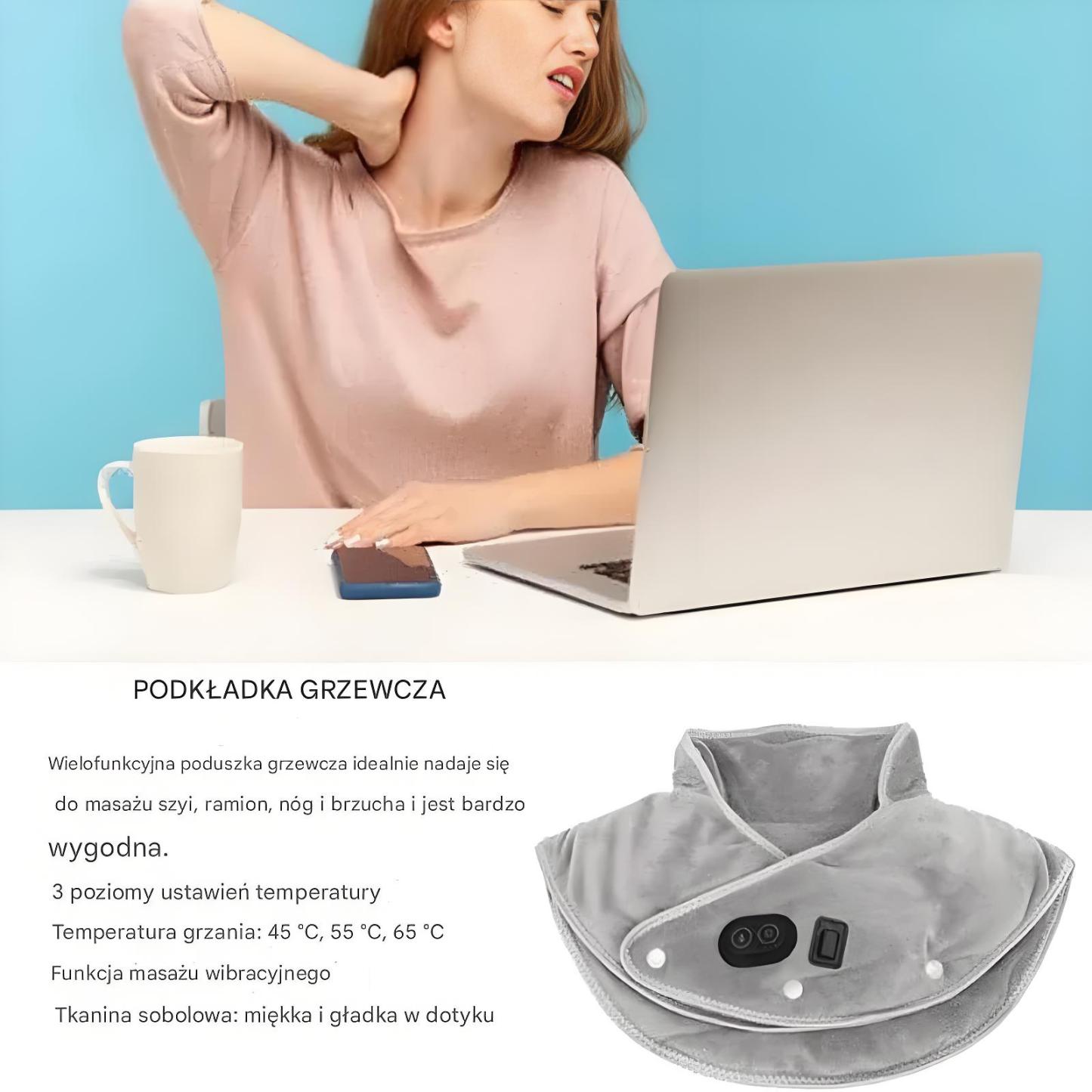 Podgrzewana poduszka masująca na ramiona i szyję 2025 – skutecznie łagodzi ból karku i ramion 🔥 Drugi egzemplarz za połowę ceny!