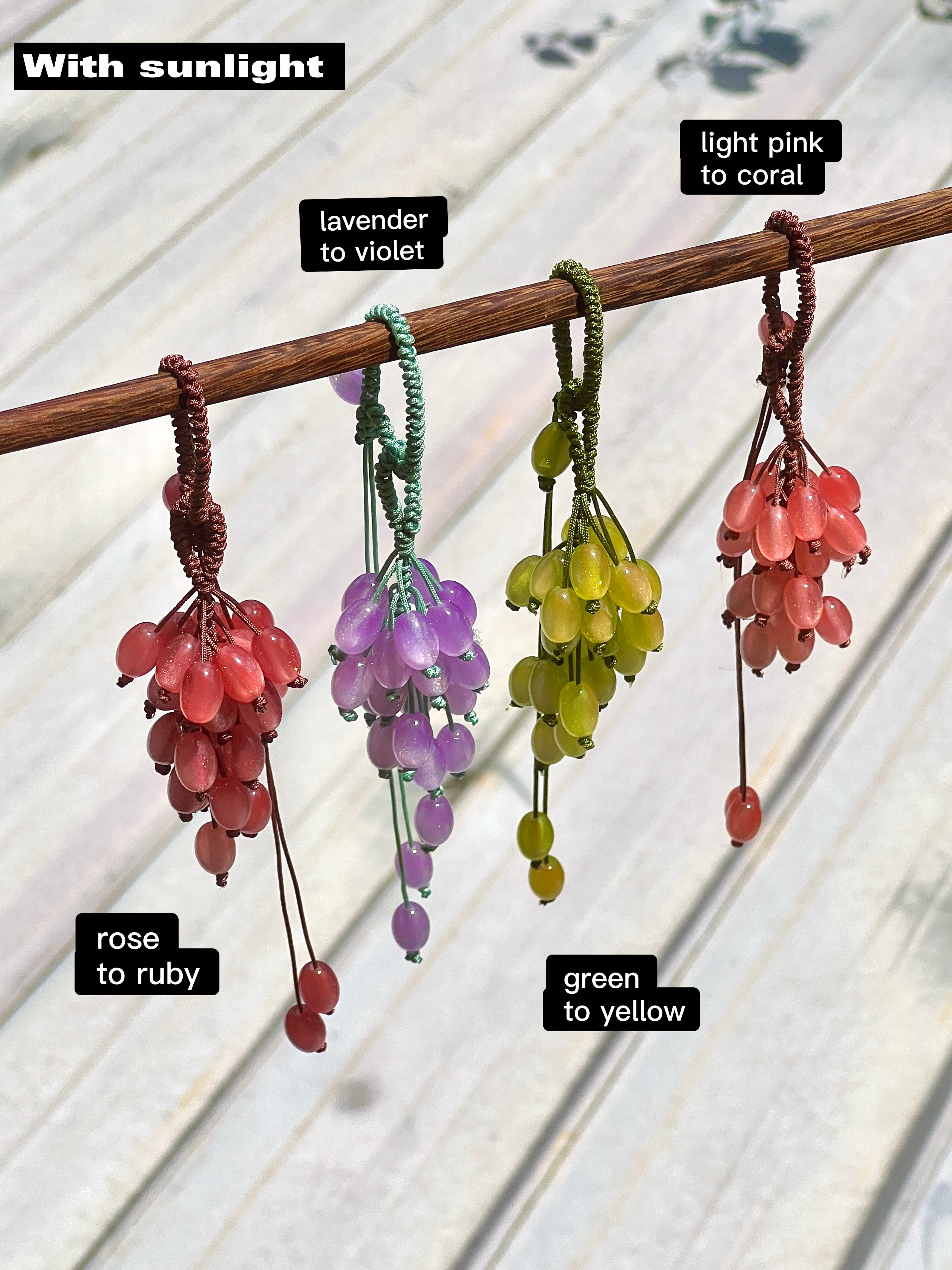 Aurora Seedless Grapes UV Color Changing Charm 