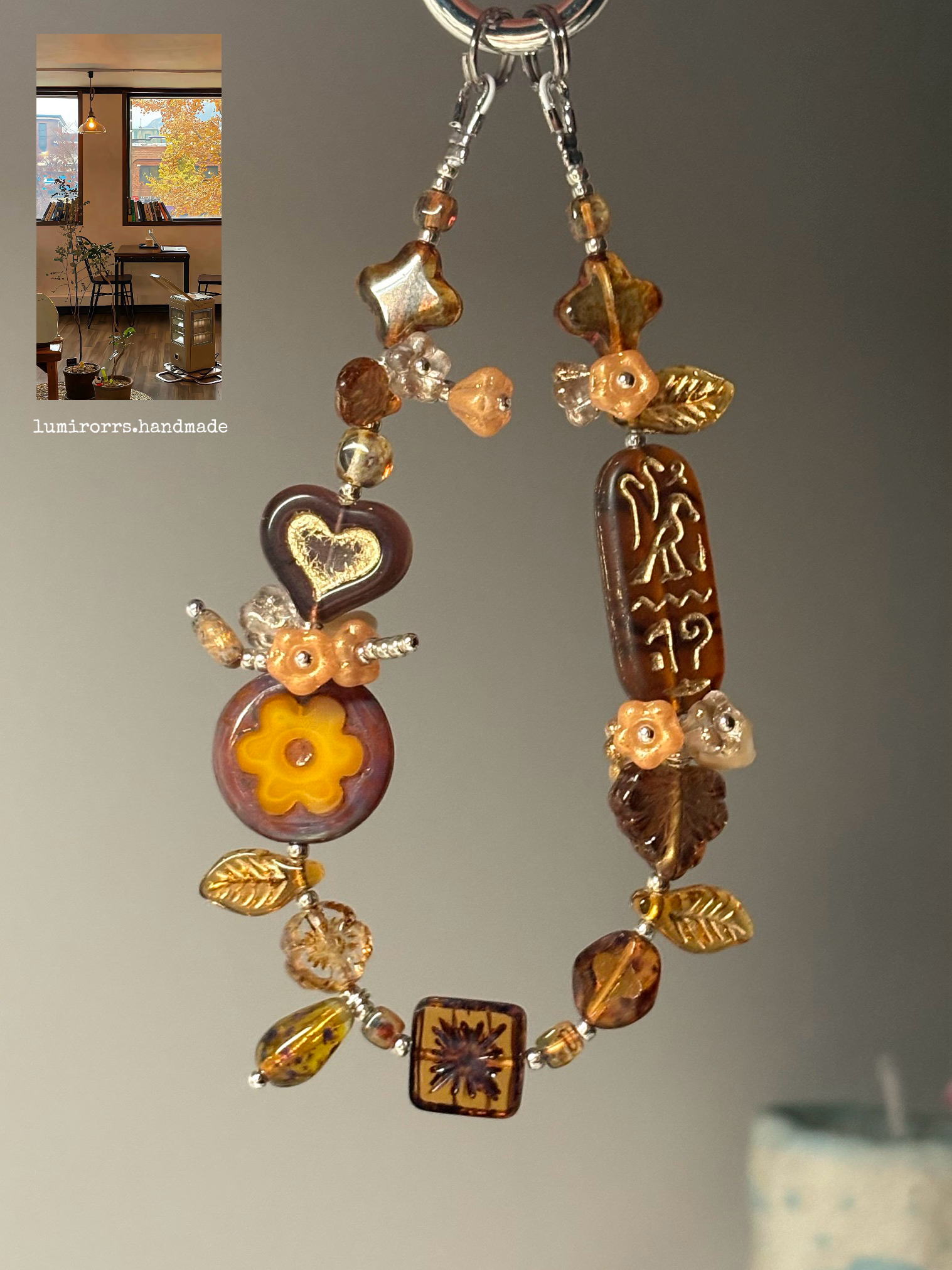 Cezch beaded phone strap/charm - one and only