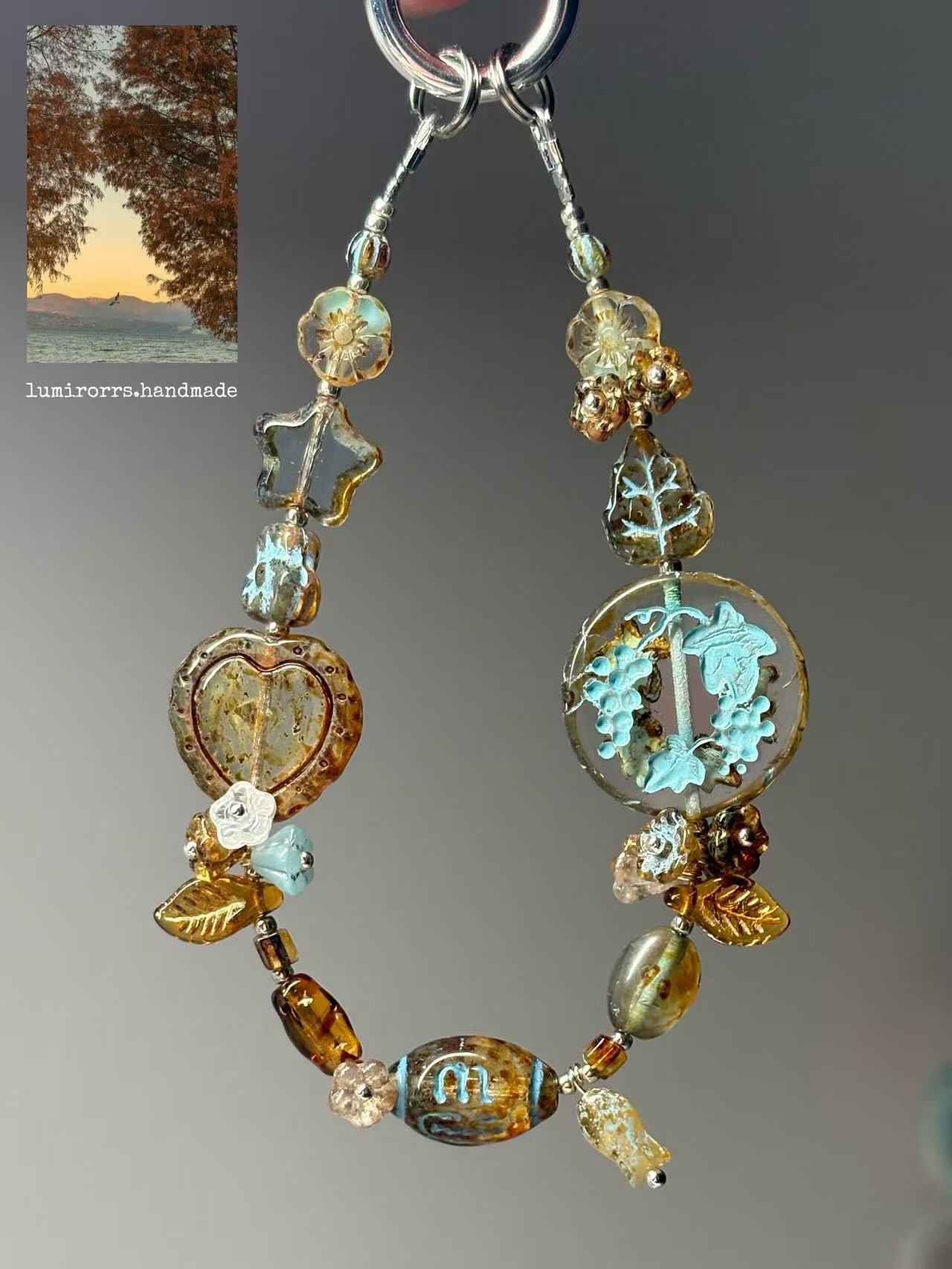 Cezch beaded phone strap/charm - one and only