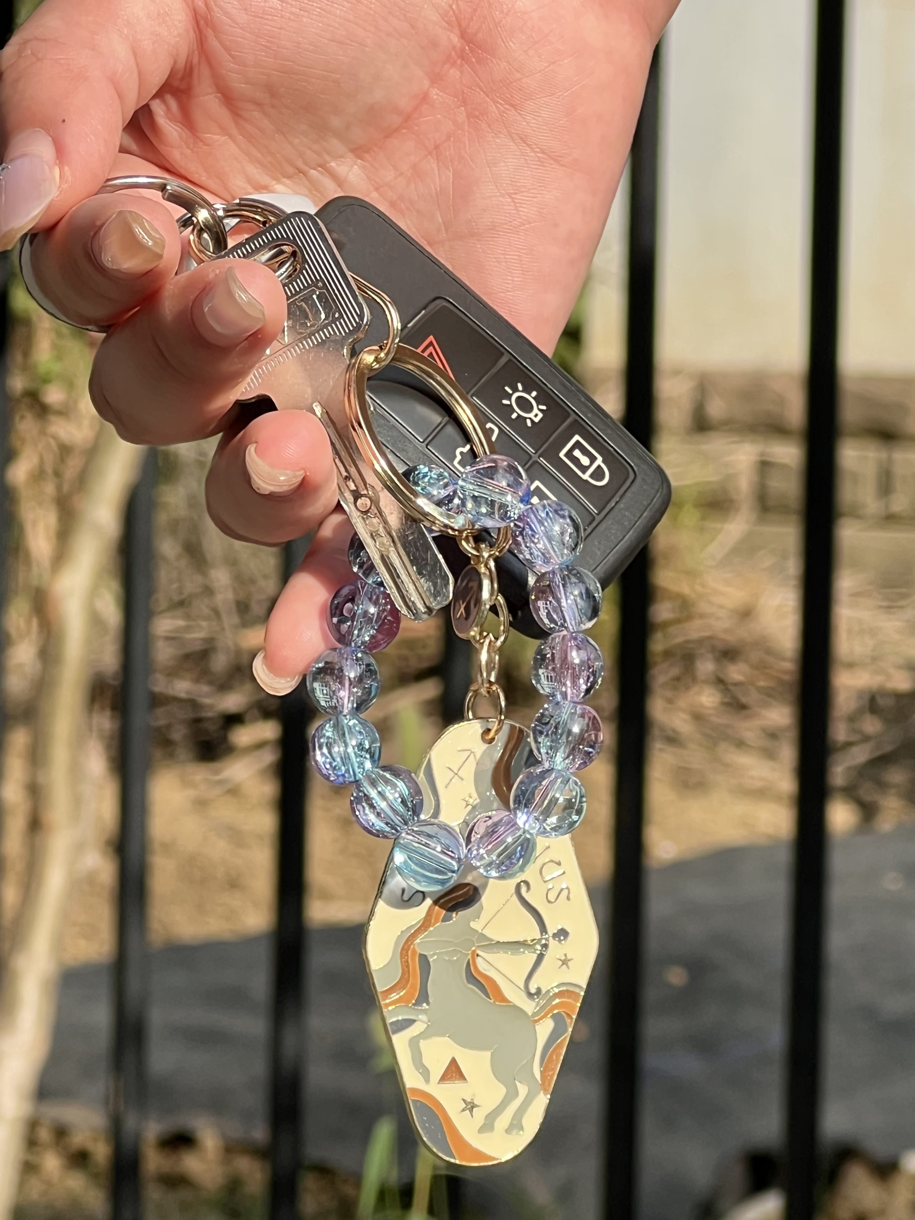 Birthstone Zodiac Keychain Bag Charm 