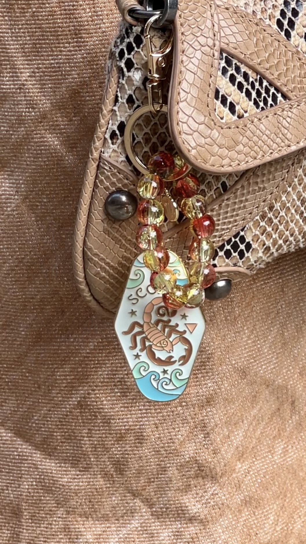 Birthstone Zodiac Keychain Bag Charm 