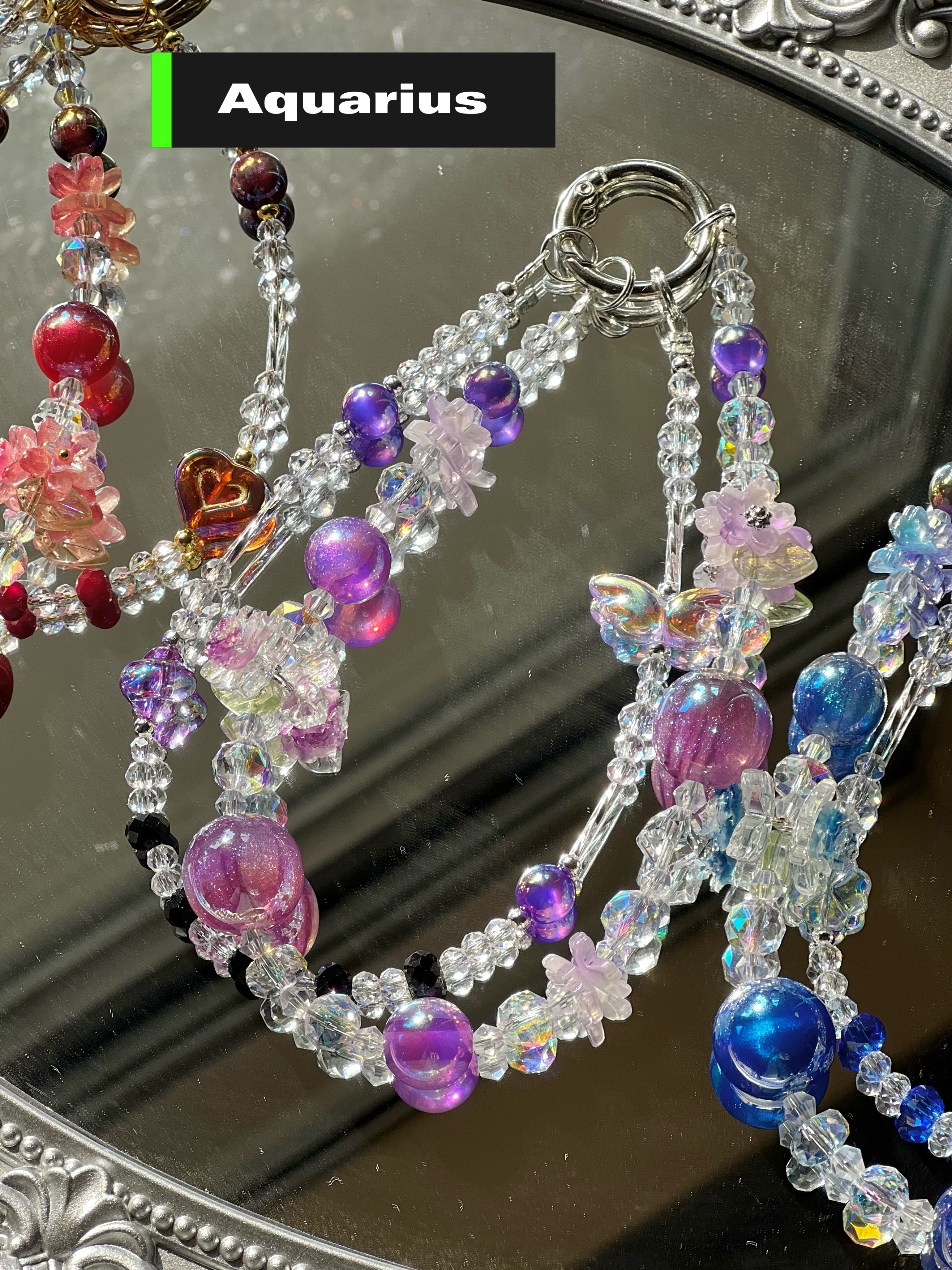 The Starway Zodiac Birthstone Bead Charms phone strap bag charm 