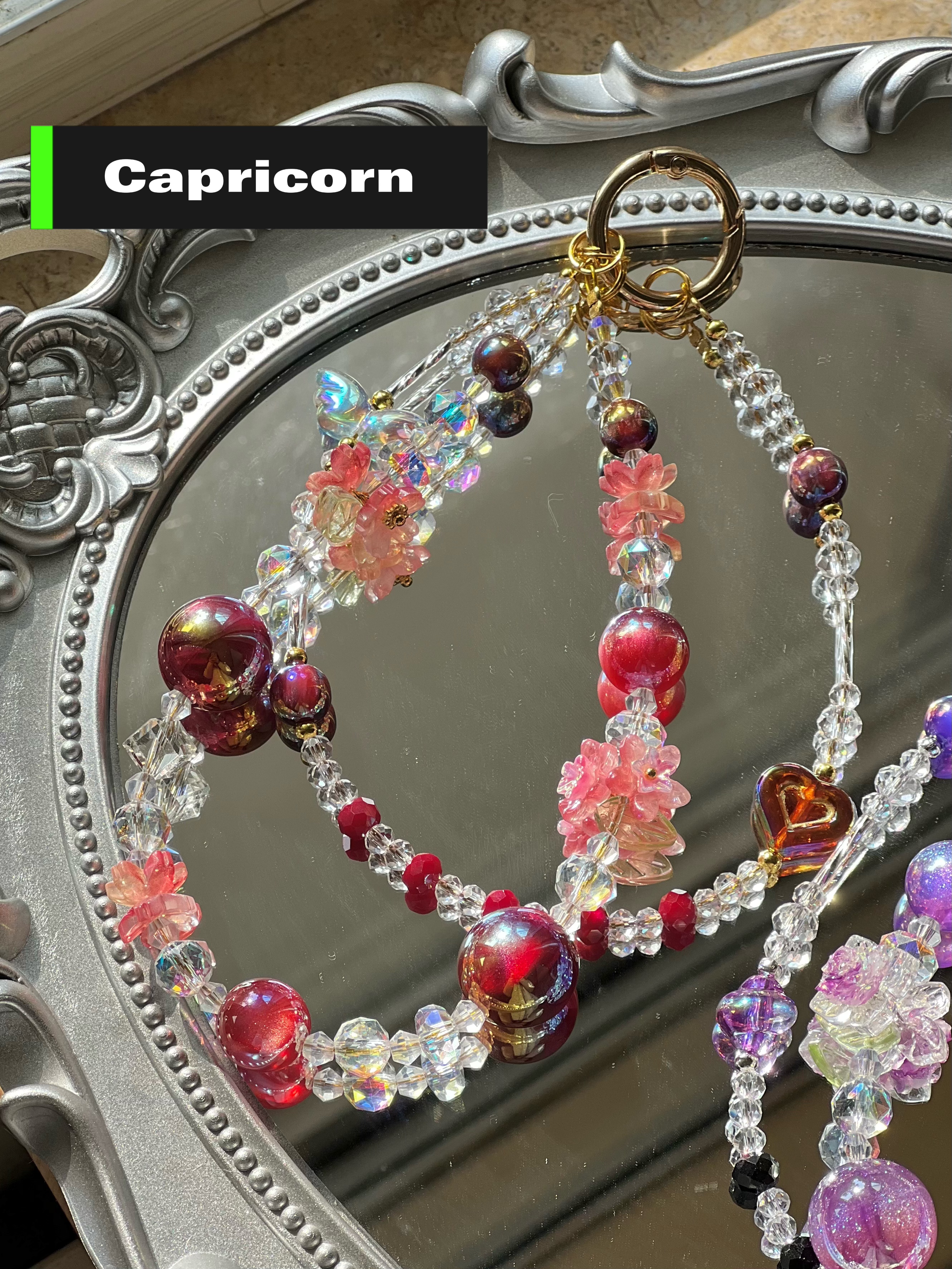 The Starway Zodiac Birthstone Bead Charms phone strap bag charm 