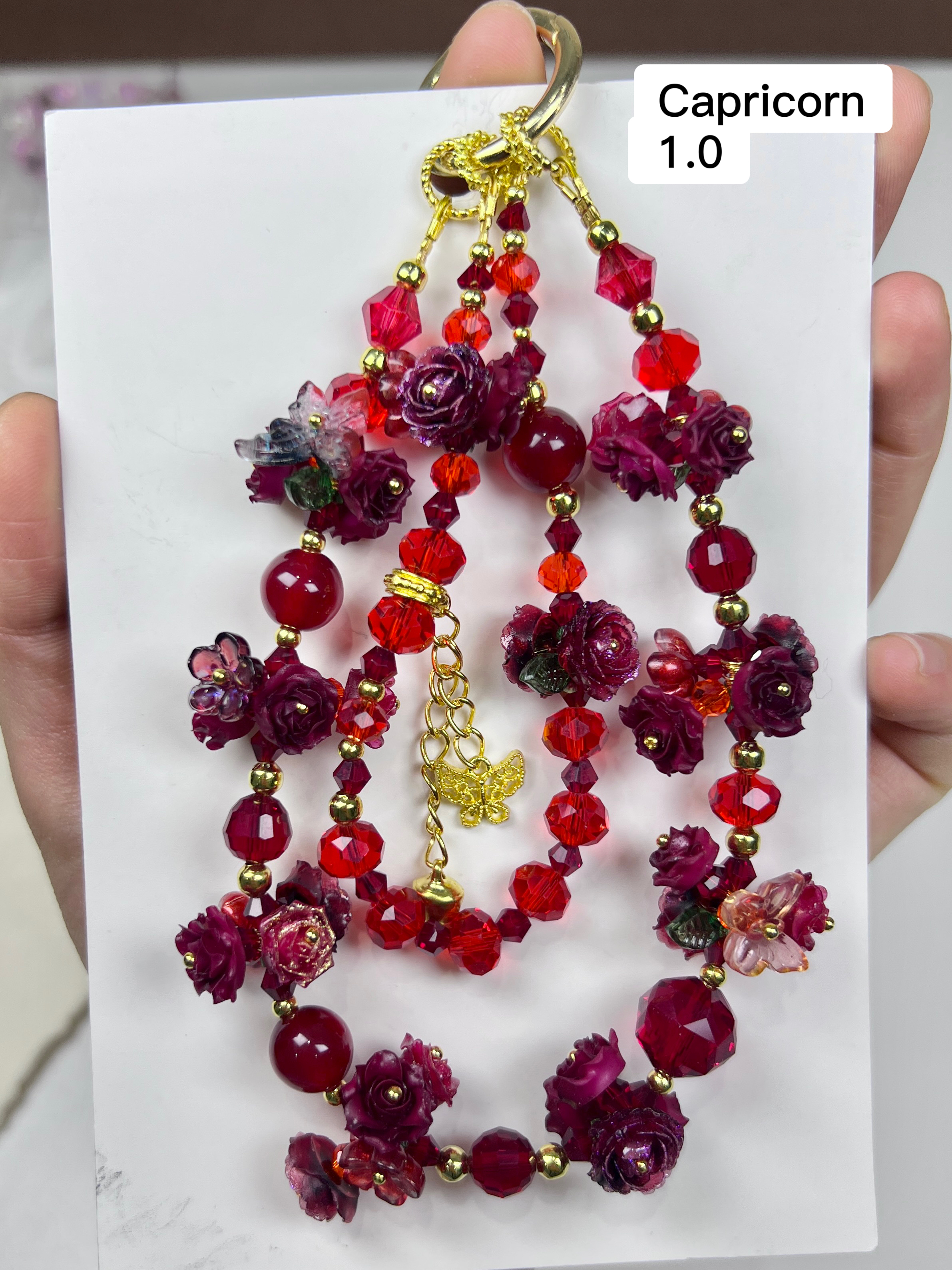 Twin-Loop Zodiac Birthstone Charms phone strap bag charm