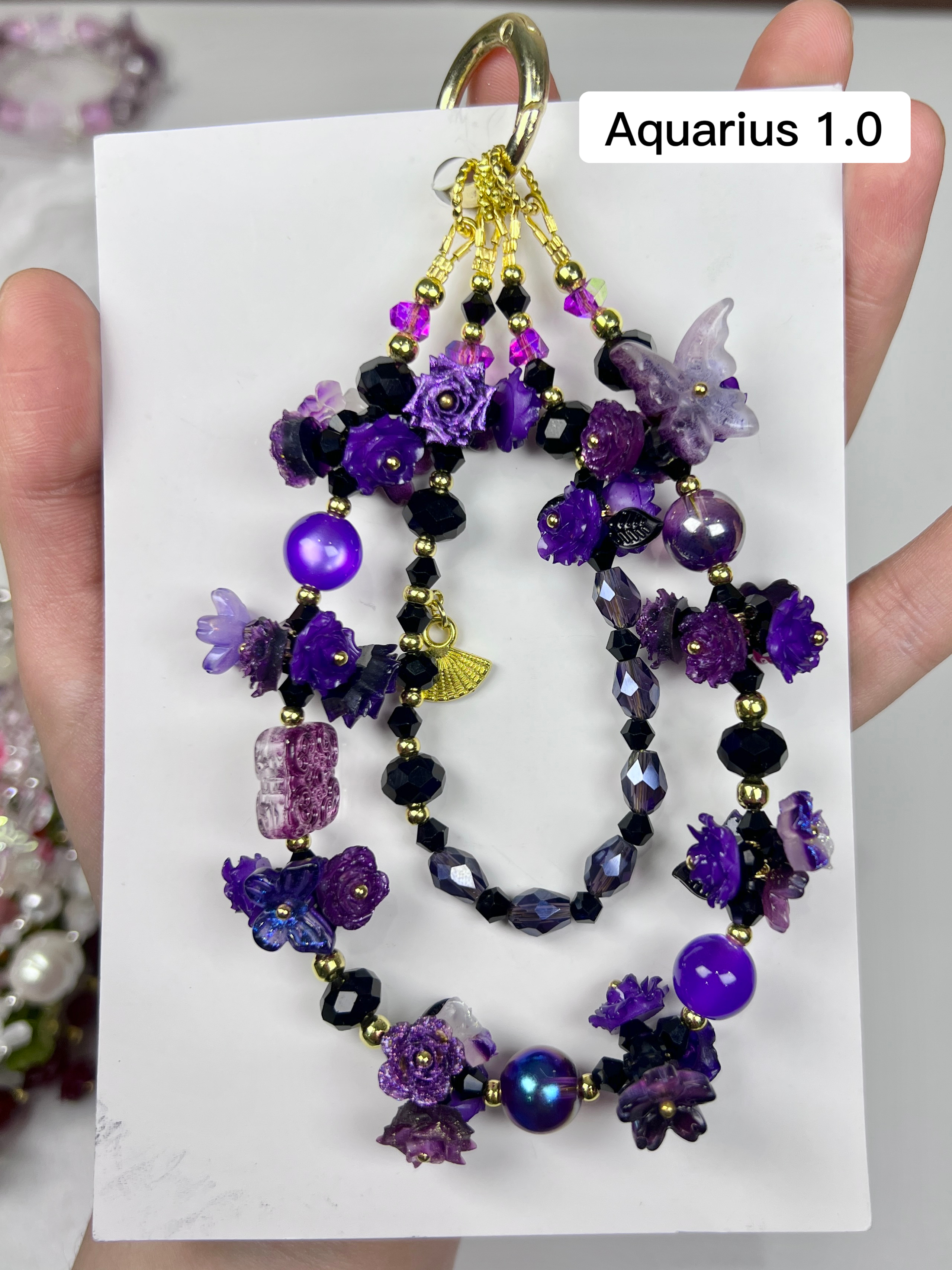 Twin-Loop Zodiac Birthstone Charms phone strap bag charm