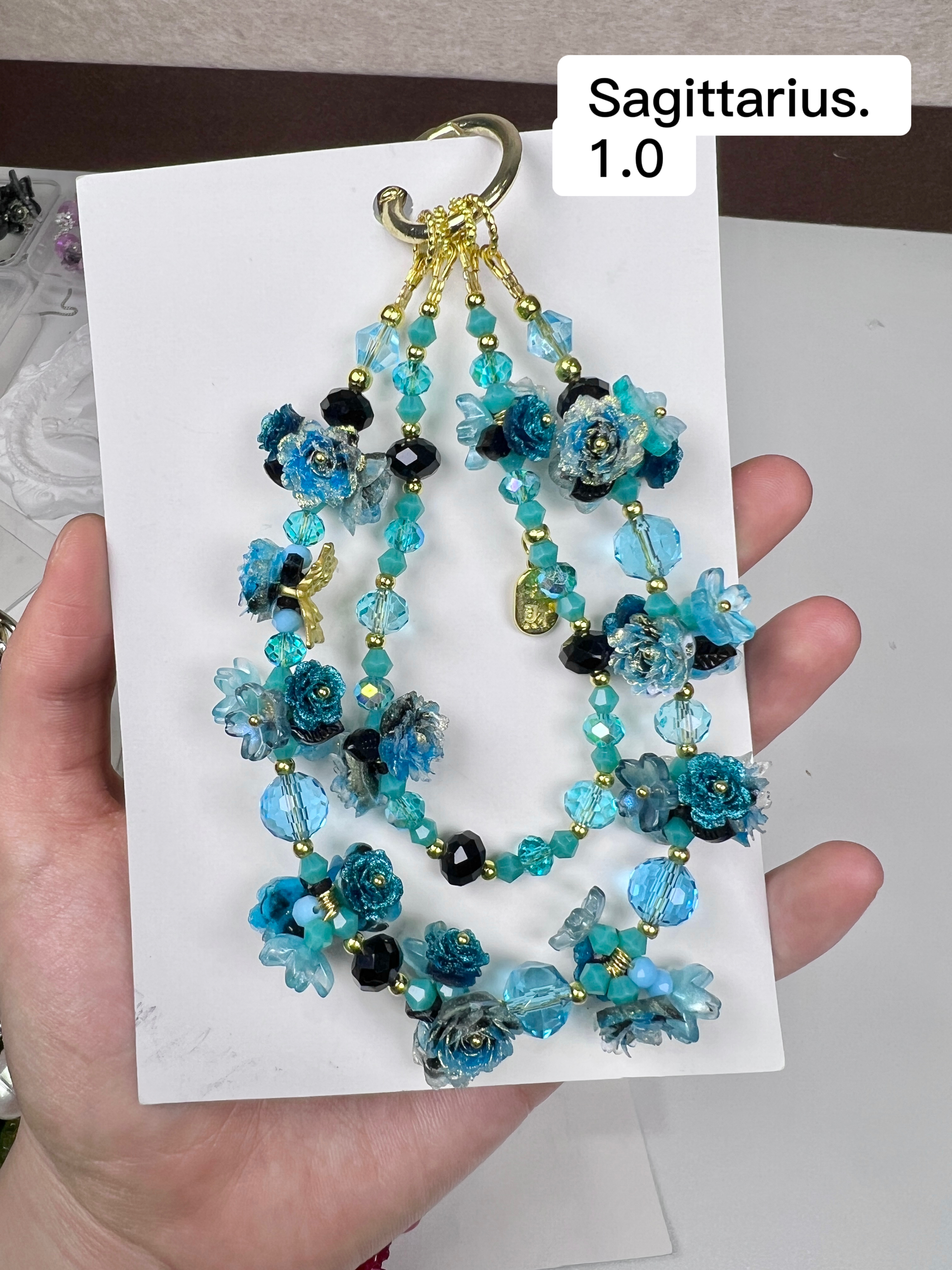 Twin-Loop Zodiac Birthstone Charms phone strap bag charm