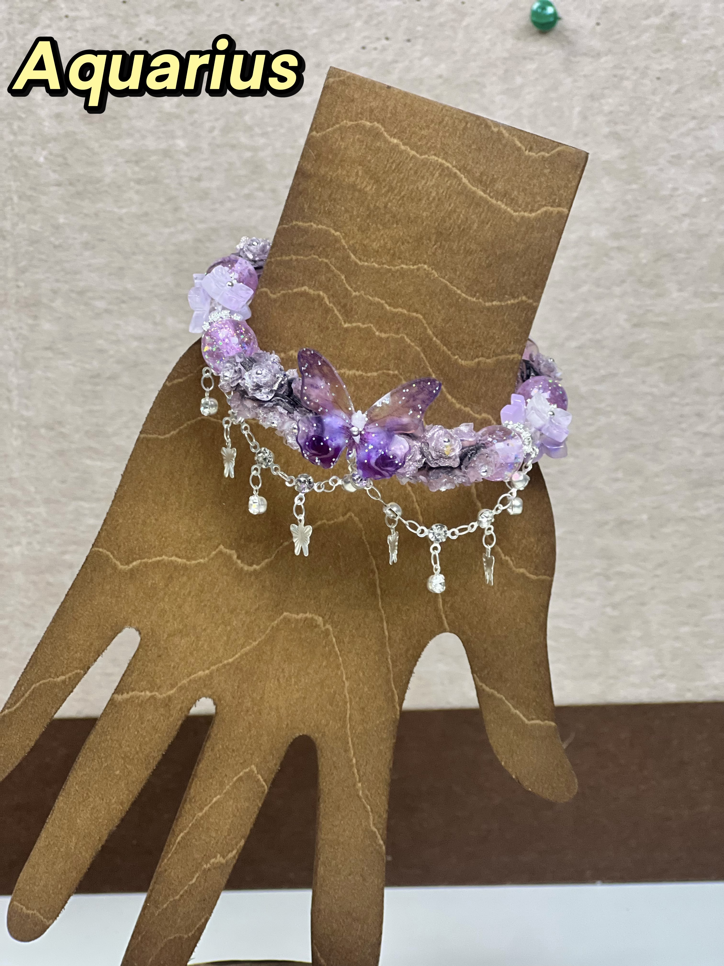 Birthstone Butterfly Zodiac Adjustable Bracelet