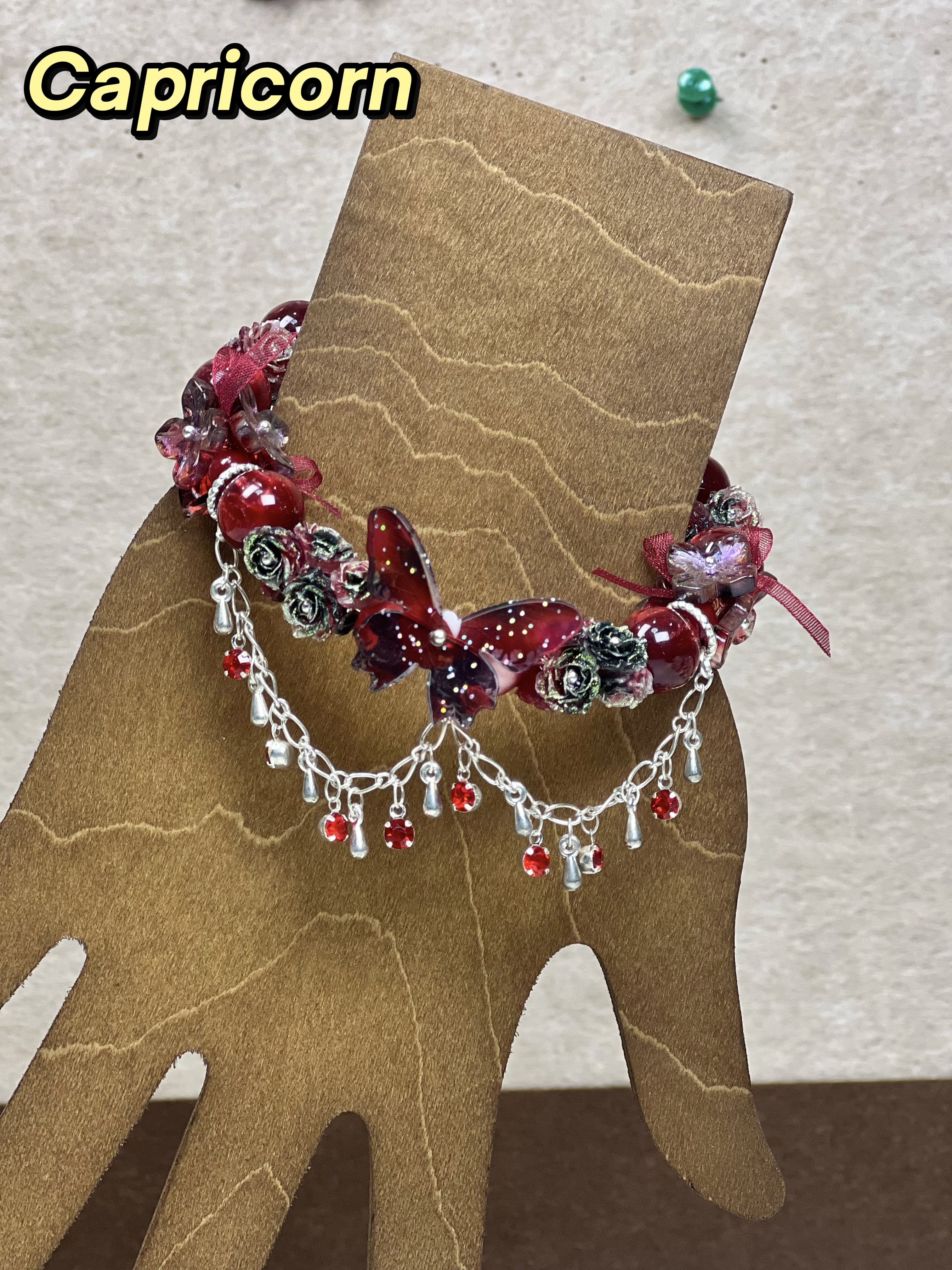 Birthstone Butterfly Zodiac Adjustable Bracelet