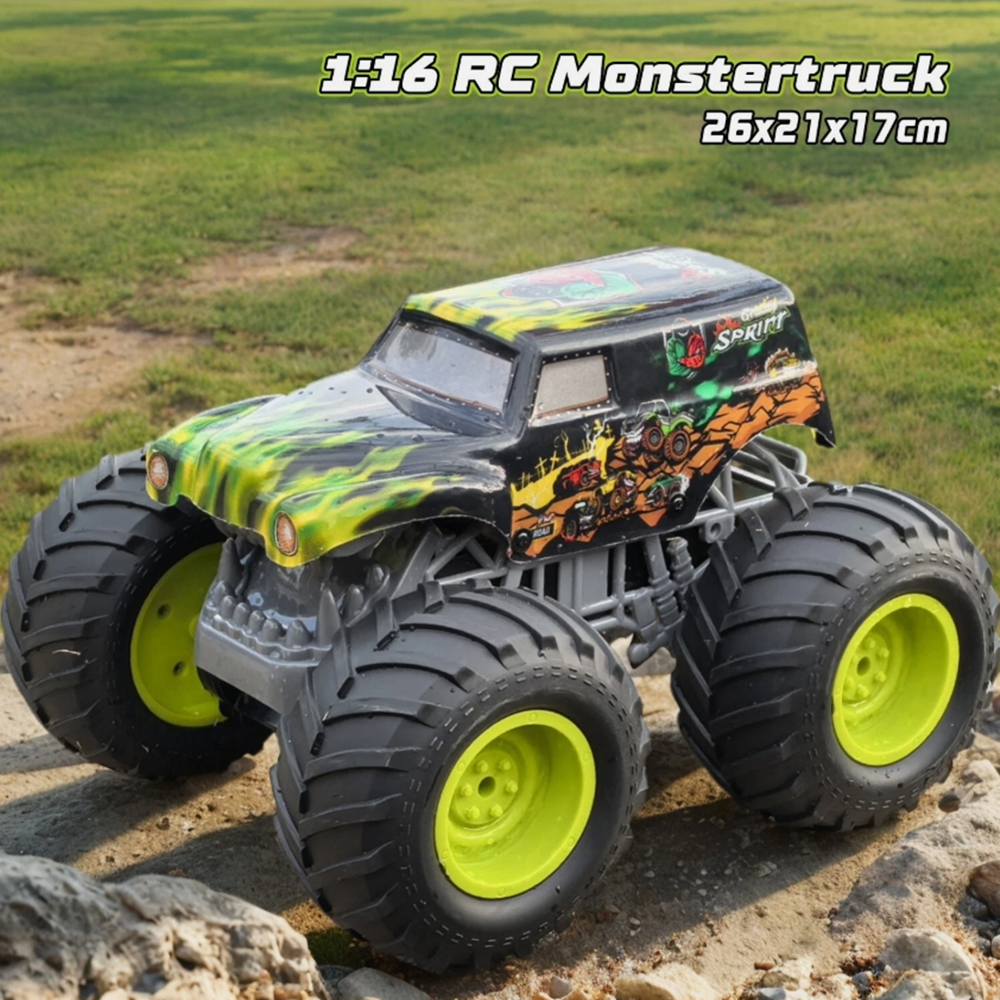 2.4GHz RC Monster Truck Remote Control Car, 360 Degree Rotation Off Road Vehicle with Lights for Kids Boys Gift