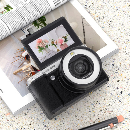 Black 5K HD WiFi 32G Card Micro Digital Camera Student Party Campus Dual Camera Flip Cover
