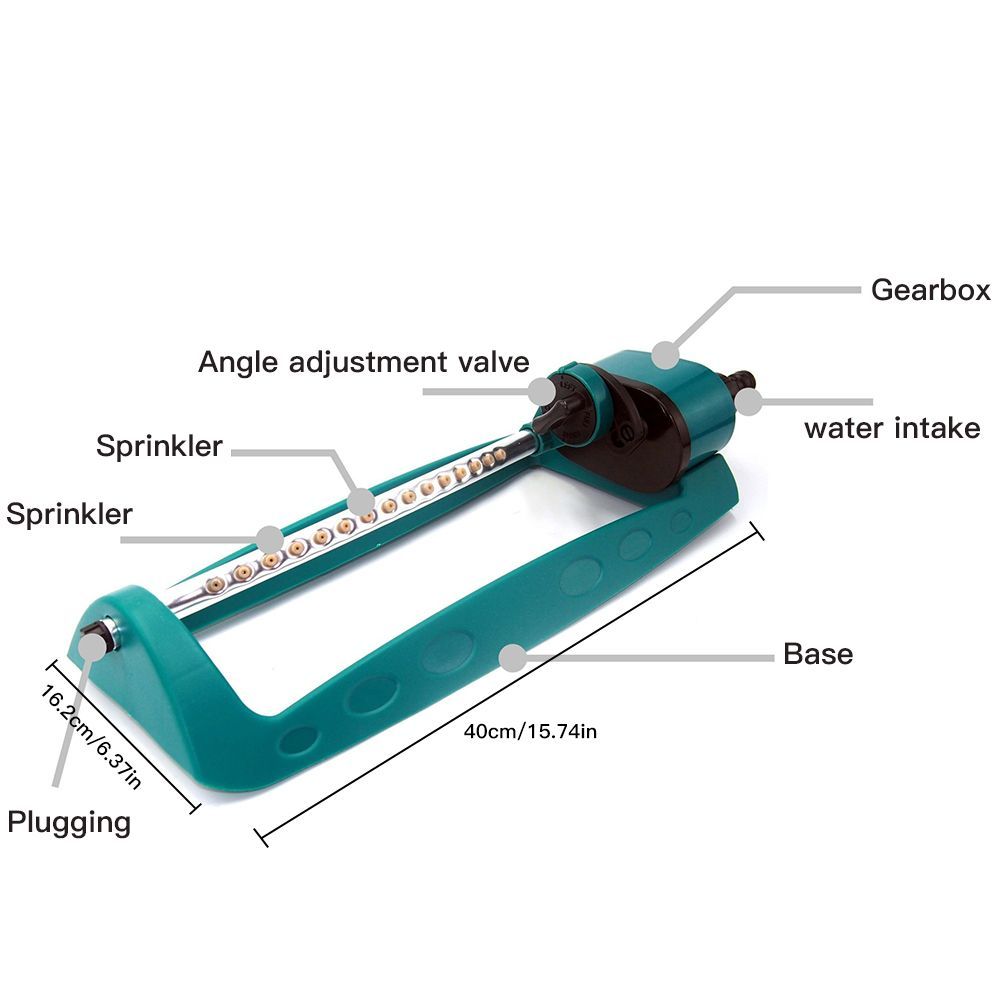 Water Sprinkler Adjustable Alloy 15 Holes Sprayer Oscillating Automatic Lawn Irrigation Garden Watering Tool