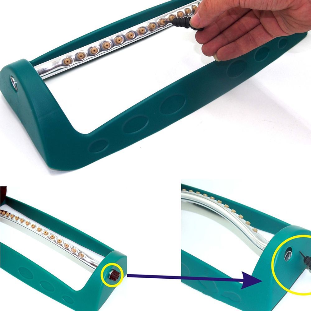 Water Sprinkler Adjustable Alloy 15 Holes Sprayer Oscillating Automatic Lawn Irrigation Garden Watering Tool