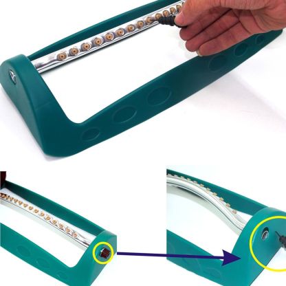 Water Sprinkler Adjustable Alloy 15 Holes Sprayer Oscillating Automatic Lawn Irrigation Garden Watering Tool