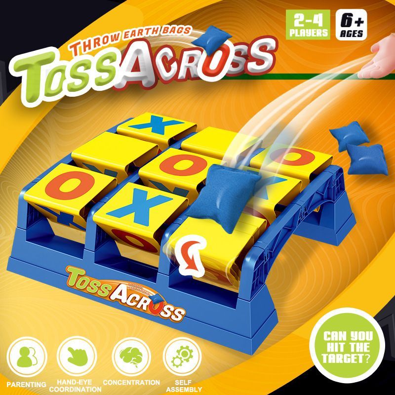 Toss Across Kids Outdoor Game, Bean Bag Toss for Camping and Family Night, Get Three In A Row for 2 to 4 Players