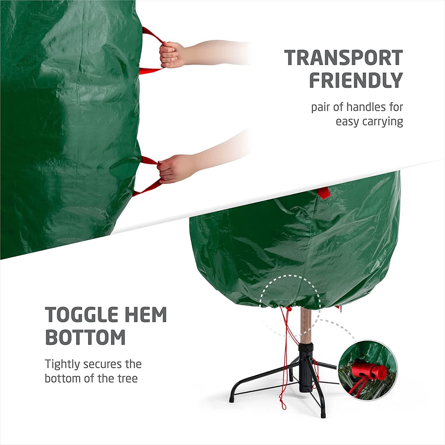 Christmas Tree Storage Bag-Comes With Drawstring Hem, Zipper And Carry Handles-140*190CM)
