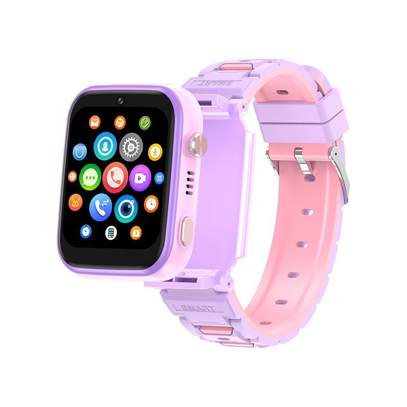 Smart Watch Kids 4G GPS Tracker 2 Way Calling Camera SOS WiFi Touch Screen Phone Boys Girls Gifts Safety Monitor Activity Device Purple