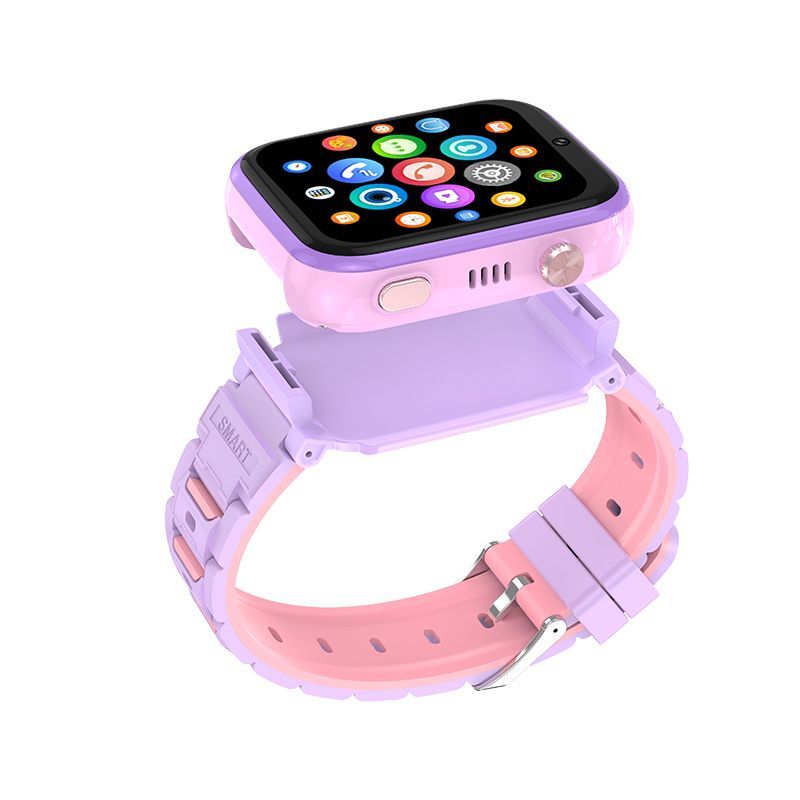 Smart Watch Kids 4G GPS Tracker 2 Way Calling Camera SOS WiFi Touch Screen Phone Boys Girls Gifts Safety Monitor Activity Device Purple