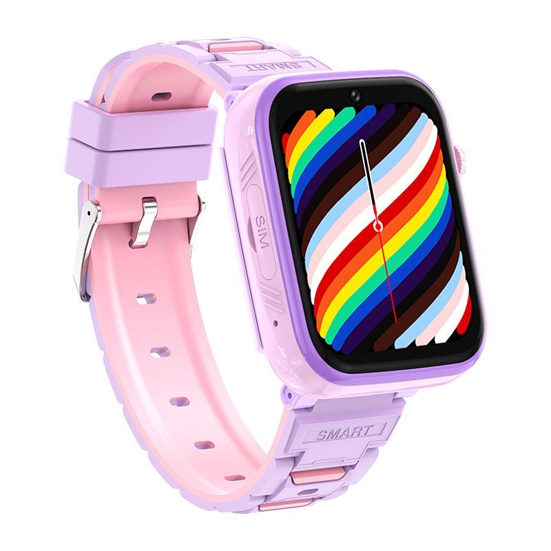 Smart Watch Kids 4G GPS Tracker 2 Way Calling Camera SOS WiFi Touch Screen Phone Boys Girls Gifts Safety Monitor Activity Device Purple