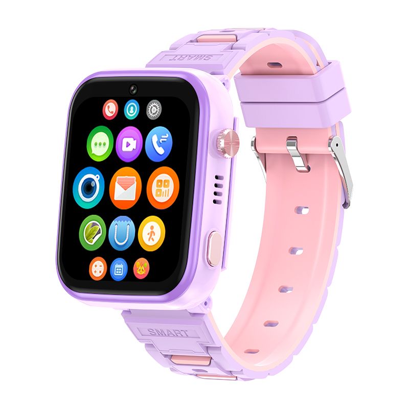 Smart Watch Kids 4G GPS Tracker 2 Way Calling Camera SOS WiFi Touch Screen Phone Boys Girls Gifts Safety Monitor Activity Device Purple