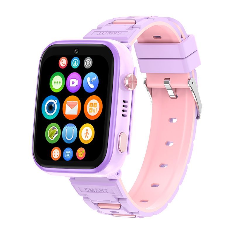 Smart Watch Kids 4G GPS Tracker 2 Way Calling Camera SOS WiFi Touch Screen Phone Boys Girls Gifts Safety Monitor Activity Device Purple