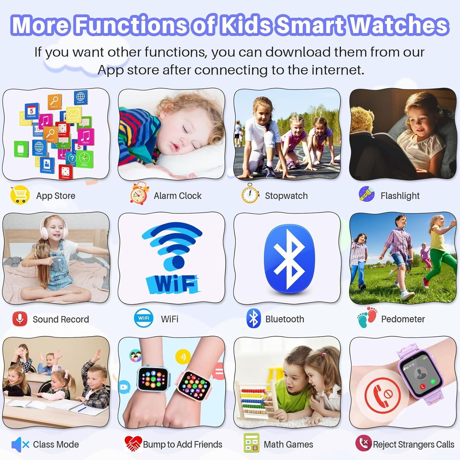 Smart Watch Kids 4G GPS Tracker 2 Way Calling Camera SOS WiFi Touch Screen Phone Boys Girls Gifts Safety Monitor Activity Device Purple