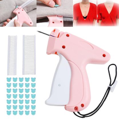 Stitch Gun Clothing Mini Quick Fixer Tagging Tool 100 Bear Buckles 1100 Plastic Needles Micro Stitchy
