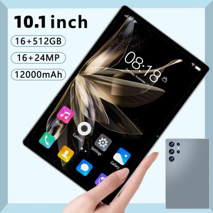 5G Android Tablet 10.1 Inch 16GB 512GB Storage WIFI Dual SIM Long Battery Device Grey Sleek Multimedia Christmas Gifts