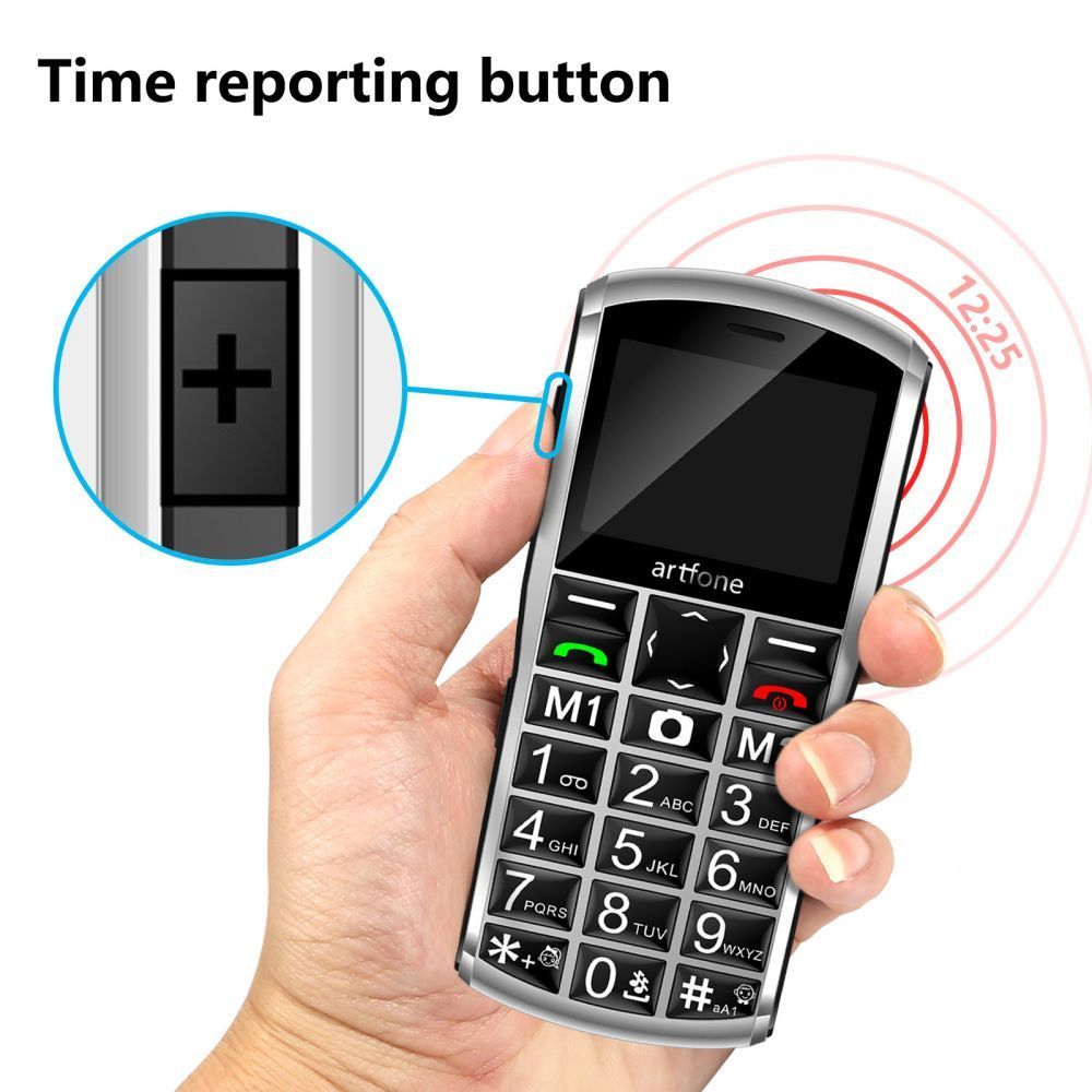 Mobile Phone Senior Big Button 4G VoLTE Unlock Large Fonts High Volume SOS USB C 1400mAh Battery Silver