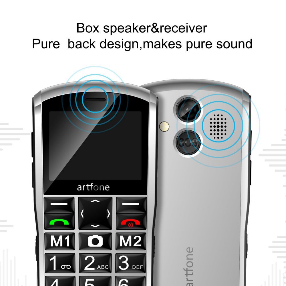 Mobile Phone Senior Big Button 4G VoLTE Unlock Large Fonts High Volume SOS USB C 1400mAh Battery Silver
