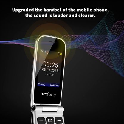 Senior Mobile Phone 4G VoLTE Unlock Big Button Elderly One Click Flipphone Cellphone Large Fonts High Volume Speakers SOS USB C 1200mAh Battery Silver