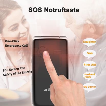 Senior Mobile Phone 4G VoLTE Unlock Big Button Elderly One Click Flipphone Cellphone Large Fonts High Volume Speakers SOS USB C 1200mAh Battery Silver