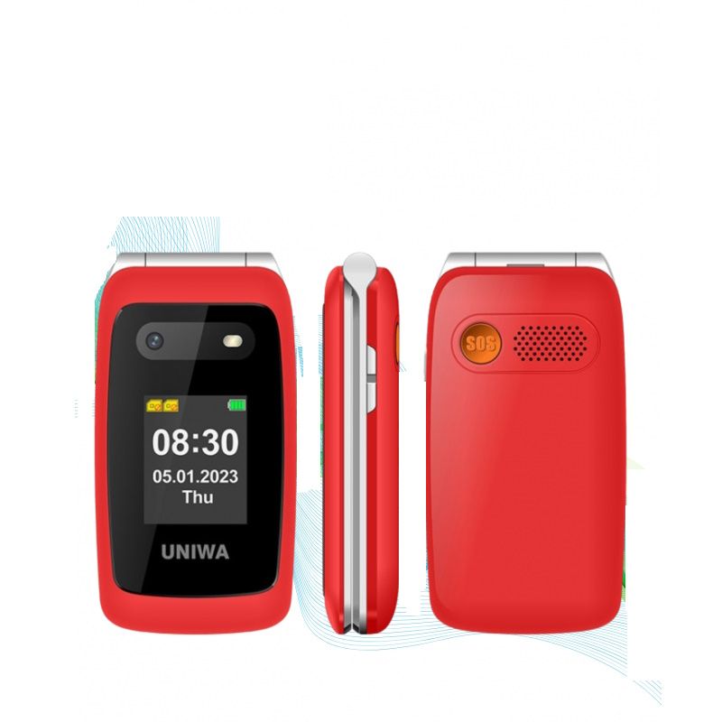 4G Volte HAC Hear Aid Unlocked Flip Cell Phone SOS Button Seniors Big Button Basic Phone Elderly Mobile Cell Phone   (RED)
