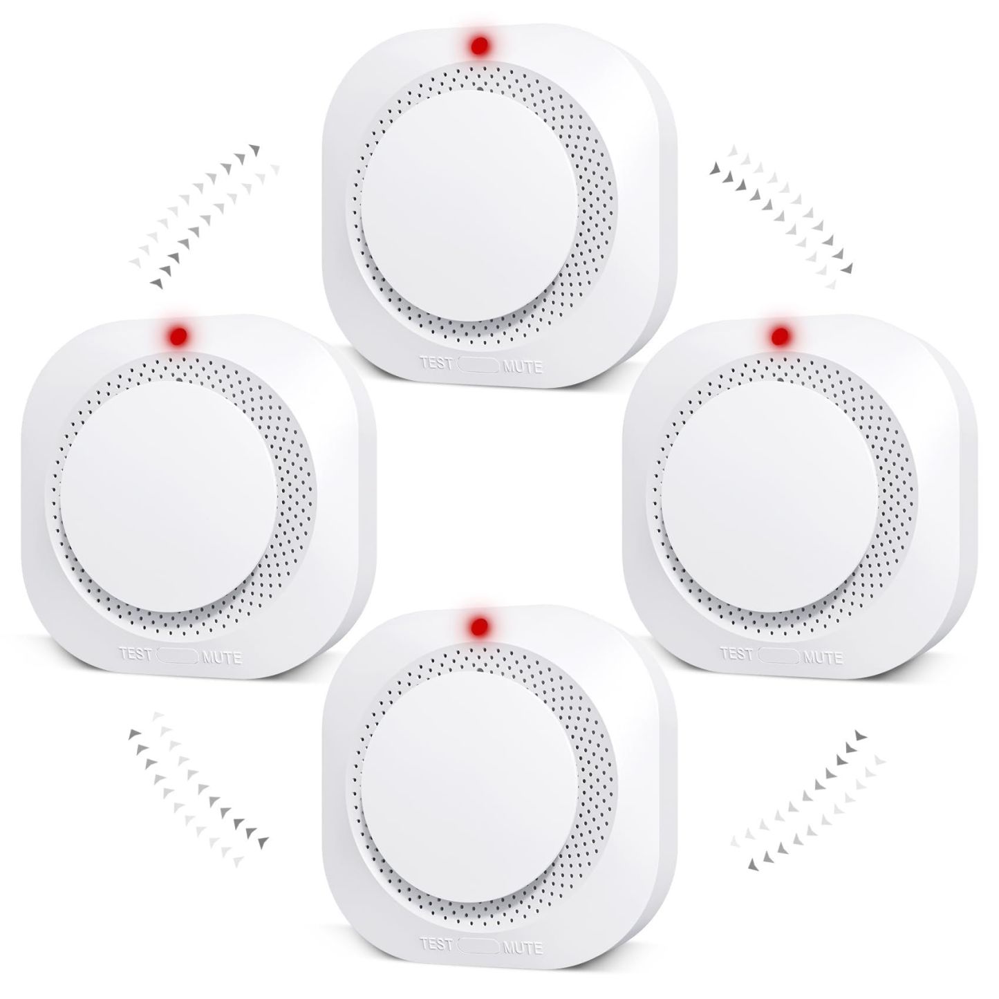 Smoke Detector,Battery Operated Smoke Alarm with Photoelectric Technology,Fire Alarms Smoke Detectors with LED Indicator and Test Button (4 Pack)
