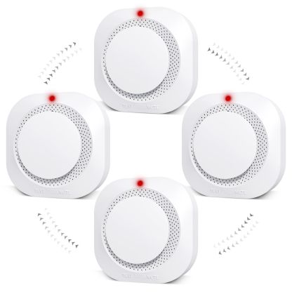 Smoke Detector,Battery Operated Smoke Alarm with Photoelectric Technology,Fire Alarms Smoke Detectors with LED Indicator and Test Button (4 Pack)