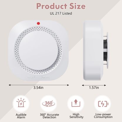 Smoke Detector,Battery Operated Smoke Alarm with Photoelectric Technology,Fire Alarms Smoke Detectors with LED Indicator and Test Button (4 Pack)