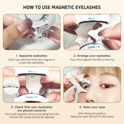 3D Natural Double-Sided Magnetic False Eyelashes Kit Reusable Portable Fake Eyelashes With Eyelash Clip-Size CT10-5