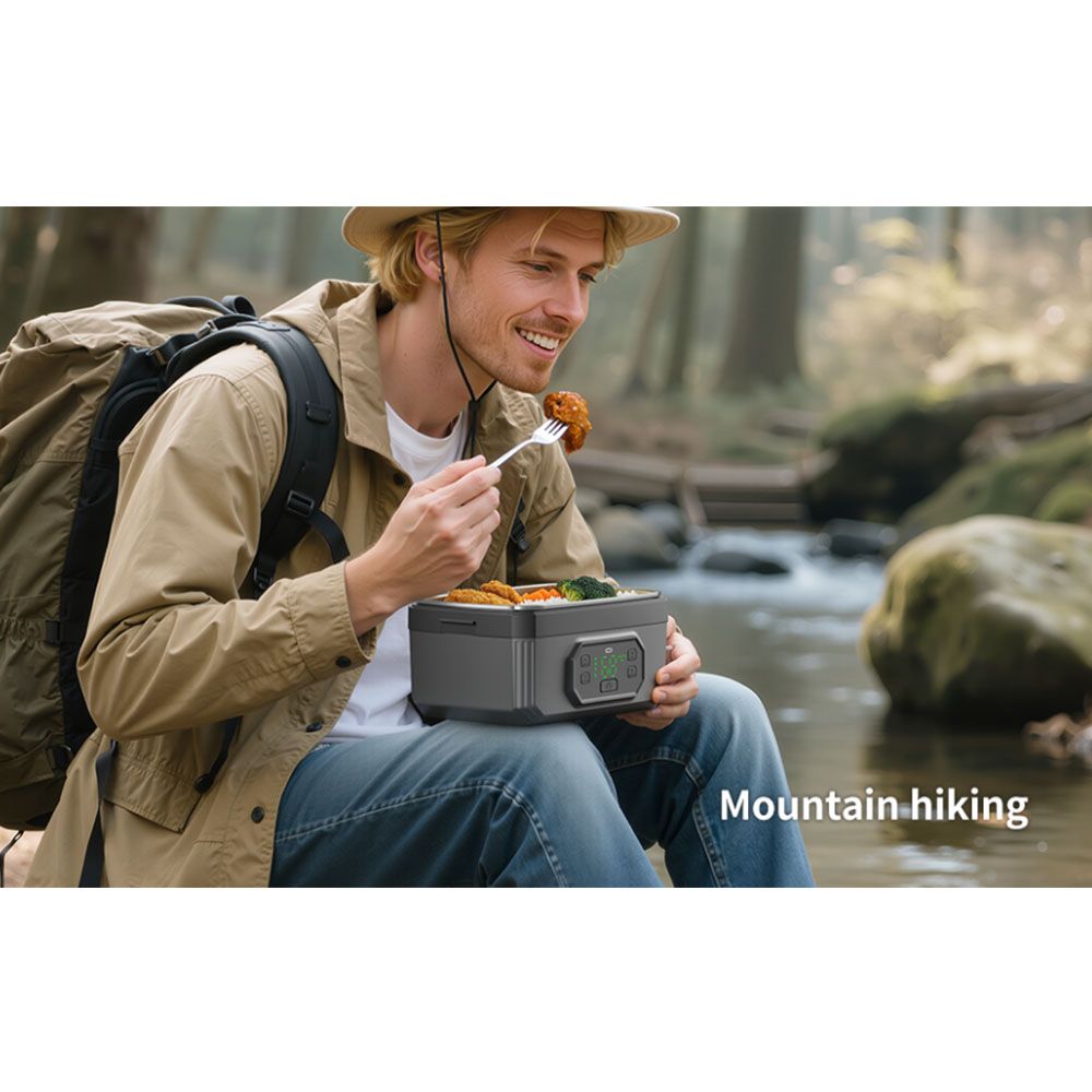 1.2L Cordless Electric Lunch Box, Self Heating Lunch Box Battery Powered with Automatic Heating, BPA Free, Meal Prep Friendly