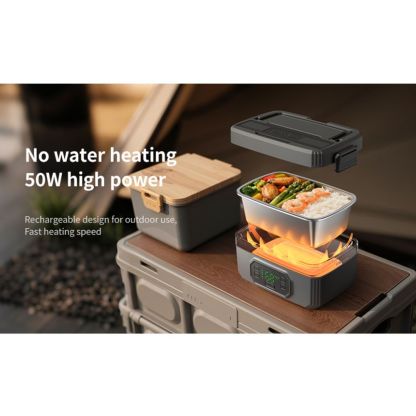 1.2L Cordless Electric Lunch Box, Self Heating Lunch Box Battery Powered with Automatic Heating, BPA Free, Meal Prep Friendly