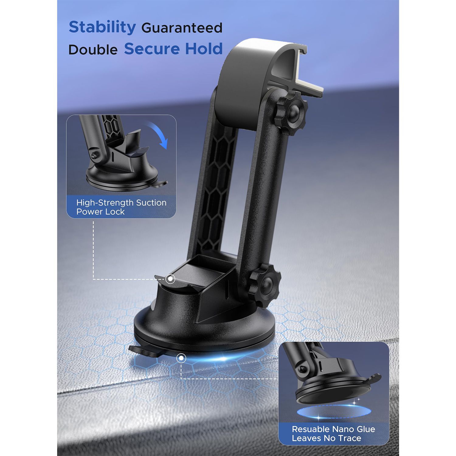 Starlink Mini Car Mount,Starlink Mini Mounting Kit,High Strength Suction Base,Angle-Adjustable,Car Suction Cup Mount Ensures Stable Setup While Driving