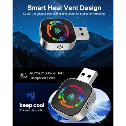 Wireless Carplay Adapter,Mini Carplay for Apple iPhone & Android Auto Wireless Adapter,for Cars with Built-in Wired Apple Carplay