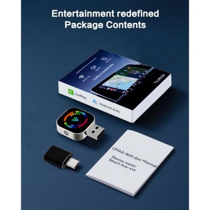 Wireless Carplay Adapter,Mini Carplay for Apple iPhone & Android Auto Wireless Adapter,for Cars with Built-in Wired Apple Carplay