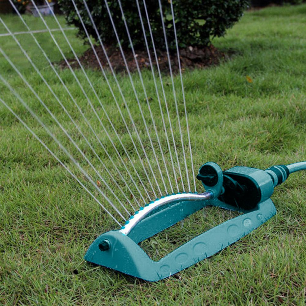 Water Sprinkler Adjustable Alloy 15 Holes Sprayer Oscillating Automatic Lawn Irrigation Garden Watering Tool