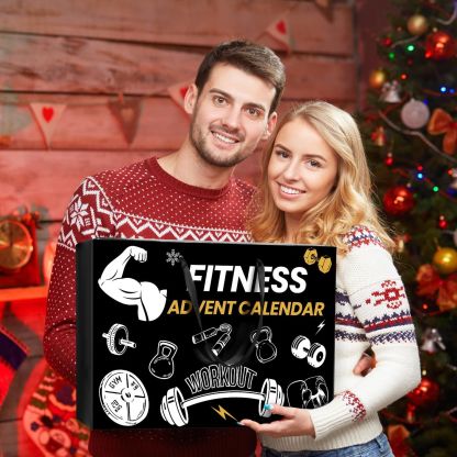 Fitness Gear Advent Calendar 2025,24 Days of Workout Essentials with Jump Rope,Resistance Bands,Gloves,Headbands & More - Christmas Countdown Gifts